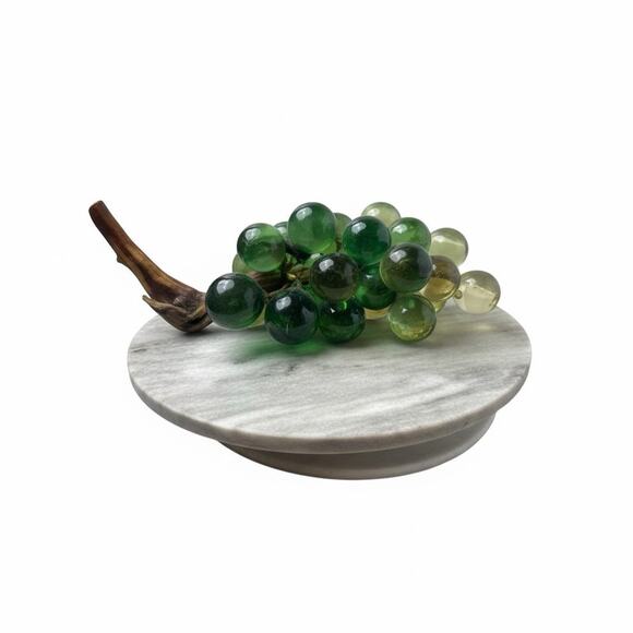 Vintage MCM Large Green Lucite Grapes Driftwood Cluster 14" - Picture 1 of 9